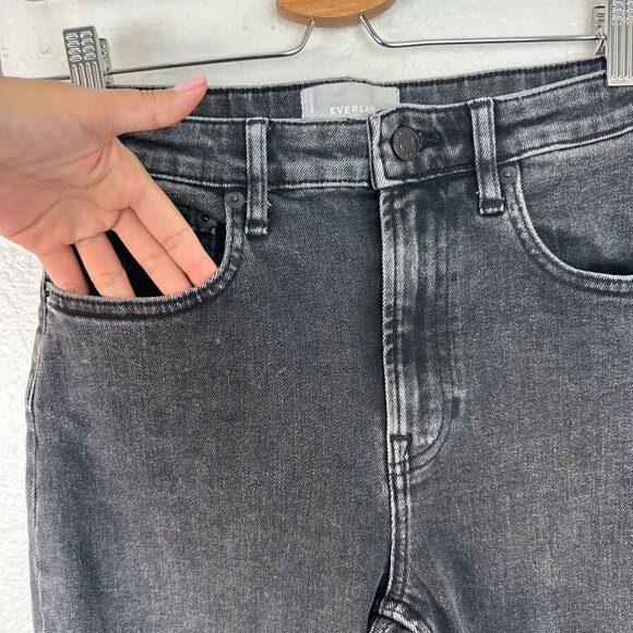 Everlane The High Rise Straight Ankle Jean 26 Washed Black Minimalist Contempora - Picture 3 of 8